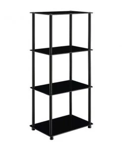 Convenience Concepts 157111BLBL Designs2Go Classic Glass 4 Tier Tower; Black