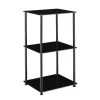 Convenience Concepts 157012BLBL Designs2Go Classic Glass 3 Shelf Bookcase; Black