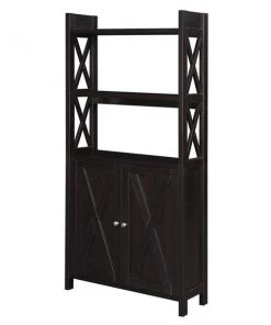 Convenience Concepts 121050ES Oxford Bookcase with Cabinet - Espresso; Wood - 33.75 x 11.5 x 69 in.