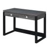 Convenience Concepts 121507WGYBL Newport Two-Drawer Desk with Charging Station - Gray; Wood - 47.25 x 23.25 x 30.75 in.