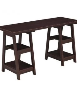 Convenience Concepts 090207ES 47 x 20 x 29 in. Designs2Go Double Trestle Desk; Espresso