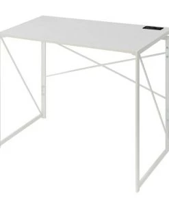 Convenience Concepts 090111WWFEL 39.5 x 19.75 x 29.5 in. Xtra Folding Desk with Charging Station; White