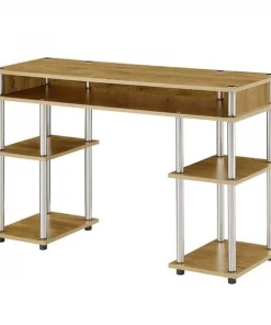 Convenience Concepts 131436EO 47.25 x 15.75 x 30 in. Designs2Go No Tools Student Desk with Shelves; Espresso