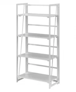 Convenience Concepts 151040WFW Extra Folding 4 Tier Bookshelf; White