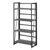 Convenience Concepts 151040CGYBL Extra Folding 4 Tier Bookshelf; Espresso & Grey