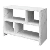 Convenience Concepts 111085WM Northfield Console 3 Tier Bookcase; White Faux Marble