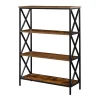 Convenience Concepts 161844BDWBL Tucson 4 Tier Bookcase; Barnwood & Black