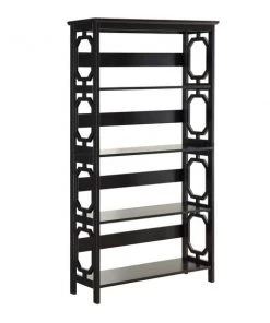 Omega 203250BL 5 Tier Bookcase; Black - 31.5 x 11.75 x 59.75 in.