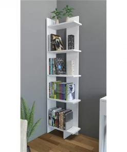 Decorotika AL67BCB01 67 x 18 x 9 in. Alice Accent Corner Unit Bookcase - White