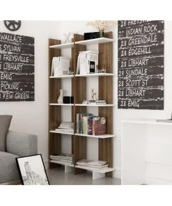 Decorotika AL67BCB02 67 x 18 x 9 in. Alice Accent Corner Unit Bookcase - Walnut