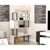 Decorotika ADR50BCB07 36 x 12 x 50 in. Adriana 4-Shelf Geometric Bookcase - White & Black