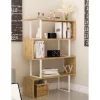Decorotika ADR50BCB02 36 x 12 x 50 in. Adriana 4-Shelf Geometric Bookcase - White & Oak