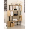 Decorotika ADR50BCB01 36 x 12 x 50 in. Adriana 4-Shelf Geometric Bookcase - Black & Oak