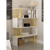 Decorotika ADR50BCB05 36 x 12 x 50 in. Adriana 4-Shelf Geometric Bookcase - Yellow & White