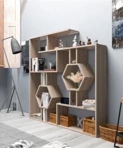 Decorotika TMR52BC07 52.7 x 8.6 x 52.7 in. Tamara Geometric Bookcase - Cordoba