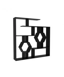 Decorotika TMR52BC10 52.7 x 8.6 x 52.7 in. Tamara Geometric Bookcase - Full Black