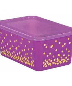 Teacher Created Resources TCR20342BN Clear Plastic Storage Bin with Lid; Small - Pack of 6