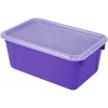 Storex Industries STX62411U06C-2 Small Cubby Bin with Cover Purple Classroom - 2 Each