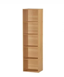 Hodedah HID25 BEECH Five Shelf Bookcase - Beech