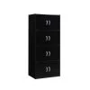 Hodedah HID44 BLACK 4-Shelf; 8-Door Bookcase - Black