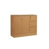 Hodedah HI1116 BEECH 11.6 x 23.4 x 71.6 in. Multi-Purpose Bookcase with 5 Doors & 3 Shelves; Beech
