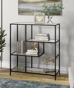 Henn & Hart BK1053 Isla Bookcase; Blackened Bronze