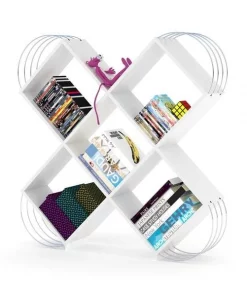 Homedora HD-ON20RF-170405 Case Bookcase; White & Chrome