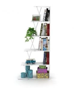 Homedora HD-ON20RF-160406 Tars Mini Bookcase; White & Chrome