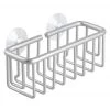 InterDesign 50766 6.5 x 2.75 x 3 in. Aluminum Metro Suction Soap & Sponge Holder - Silver