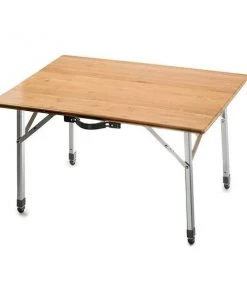 Camco C1W-51895 Bamboo Folding Table with Aluminum Legs