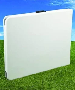 Faulkner 69864 White Plastic Rectangle Folding Table