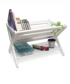Lipper International 522W Kids Book Caddy with Shelf; White