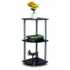 Furinno 12077BK-GY Turn-N-Tube 3-Tier Corner Display Rack Multipurpose Shelving Unit; Black & Grey