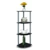 Highkey 12078BK-GY Turn-N-Tube 4-Tier Corner Display Rack Multipurpose Shelving Unit; Black & Grey