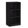 Furinno 99736DWN Basic 3-Tier Bookcase Storage Shelves; Dark Walnut