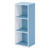 Furinno 11003WH-LBL 3-Tier Open Shelf Bookcase; White & Light Blue
