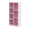 Furinno 11048WH-PI 7-Cube Reversible Open Shelf; White & Pink