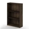 Furinno 14151R1CWN JAYA Simple Home 3-Shelf Bookcase - Columbia Walnut & Black