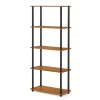 Furinno 17091LC-BK Turn-N-Tube 5-Tier Multipurpose Shelf Display Rack - Light Cherry & Black