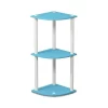 Furinno 12077LBL-WH Turn-N-Tube 3-Tier Corner Display Rack Multipurpose Shelving Unit - Light Blue & White