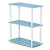 Furinno 10024LBL-WH Turn-N-Tube 3-Tier Compact Multipurpose Shelf Display Rack - Light Blue & White