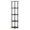 Furinno 99811CWN-BK Turn-N-Tube 5 Tier Corner Display Rack Multipurpose Shelving Unit; Columbia Walnut & Black - 57.7 x 11.6 x 11.6 in.
