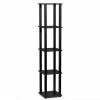 Furinno 18026AM-BK Turn-S-Tube 5-Tier Corner Square Rack Display Shelf with Square Tube; Americano & Black
