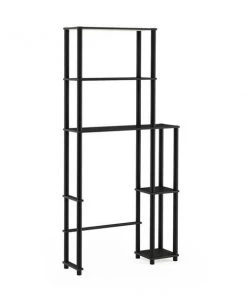 Furinno 17050EX-BK Turn-N-Tube Toilet Space Saver with 5 Shelves; Espresso & Black