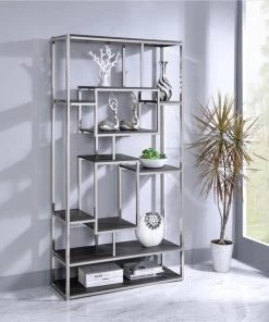 Myco Furniture AL105 36 x 12 x 71 in. Allaire Bookshelf; Gray