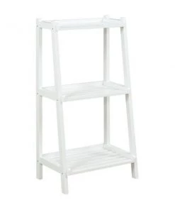 New Ridge Home Goods 2027-WHT Dunnsville 3-Tier Ladder Shelf - White