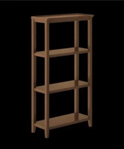 NewRidge Home Goods 5010-163 3-Tier Tall Wooden Bookcase; Walnut