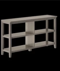 NewRidge Home Goods 5000-166 2-Tier Low Wooden Bookcase; Washed Grey