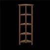NewRidge Home Goods 5020-163 4-Tier Corner Wooden Bookcase; Walnut