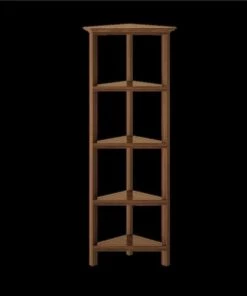 NewRidge Home Goods 5020-163 4-Tier Corner Wooden Bookcase; Walnut